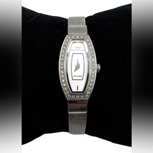 Armadani Womens Pave Set Genuine Diamond Water Resistant Swiss Watch 6.5"